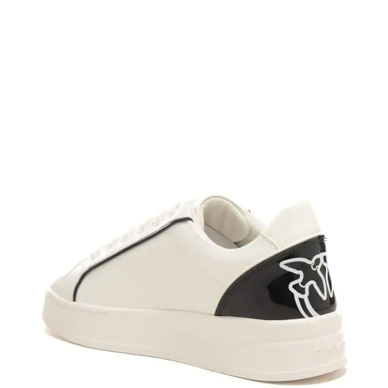sneakers da donna iris 01 con inserto in vernice a contrasto colore sul retro e charms bianco nero miniatura 2