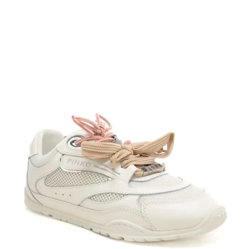 sneakers da donna yulia 01 in tessuto tecnico e inserti in suede bianche miniatura 3