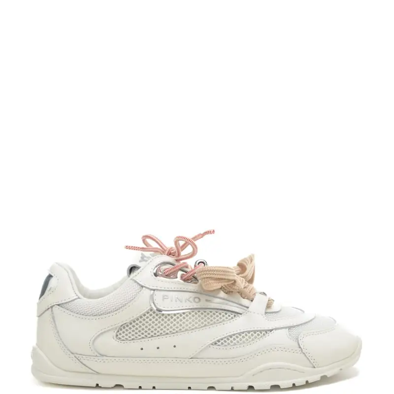 sneakers da donna yulia 01 in tessuto tecnico e inserti in suede bianche