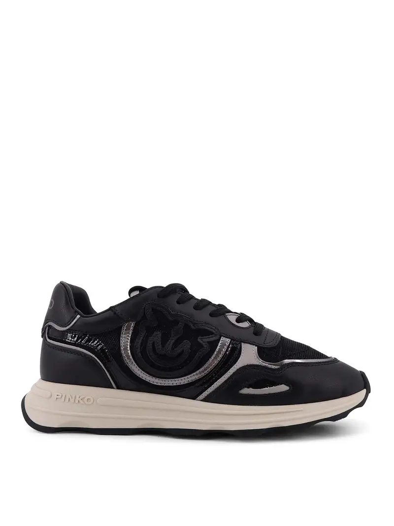 Sneakers Zoe In Pelle Con Inserti In Mesh Nero