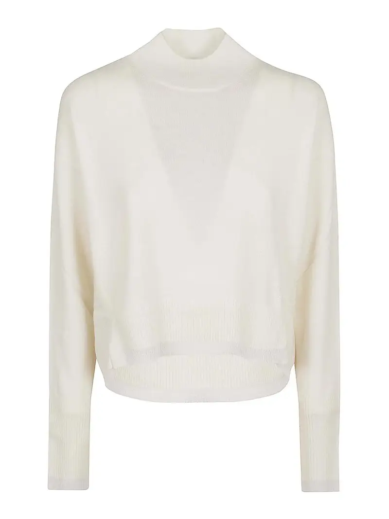 Spuma Maglia Mix Cachemire Shiny Bianco