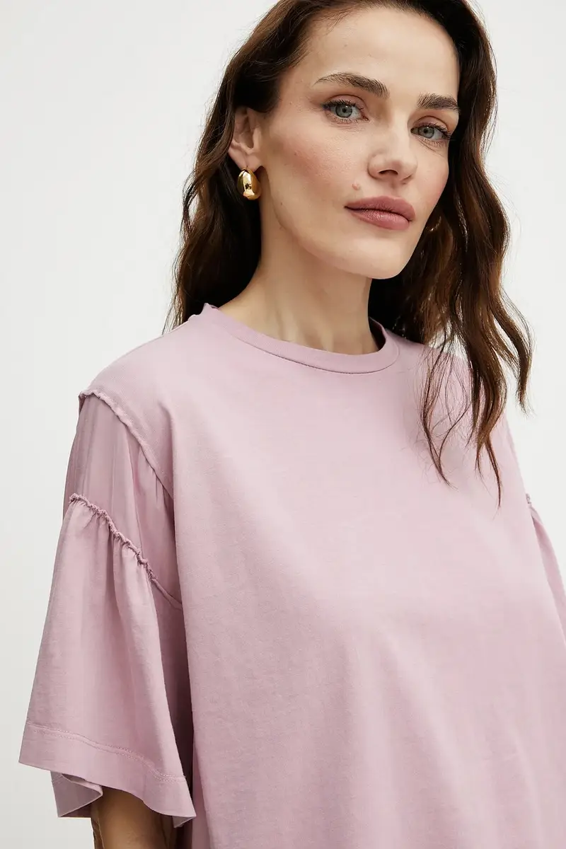 t-shirt colore rosa 104965 A2HX miniatura 3