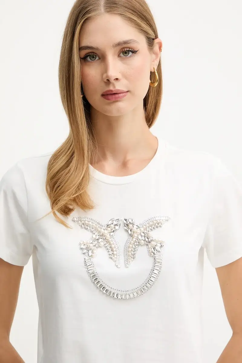 Pinko T-shirt Donna Bianco 3889561 miniatura 4