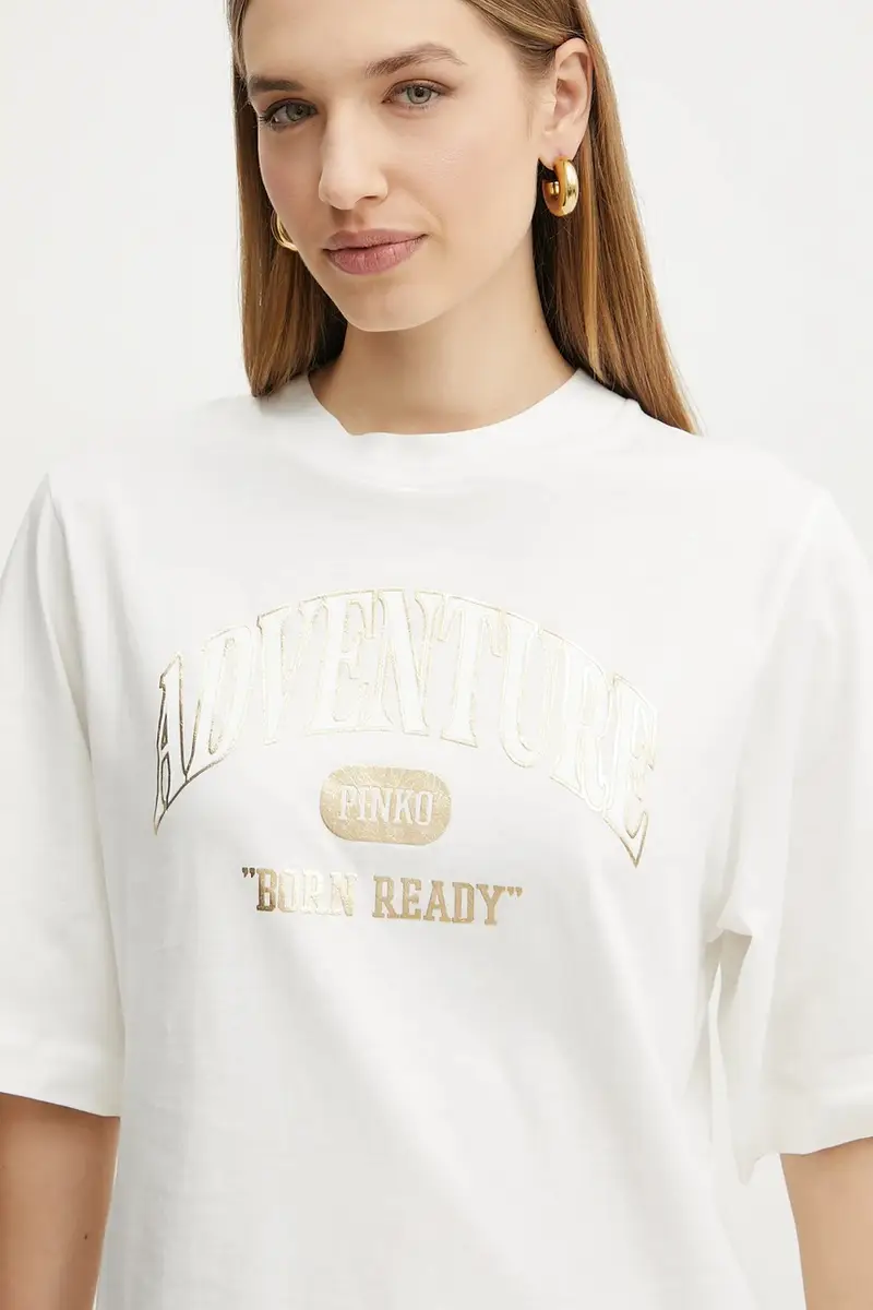 Pinko T-shirt Donna Bianco 3301132 miniatura 4