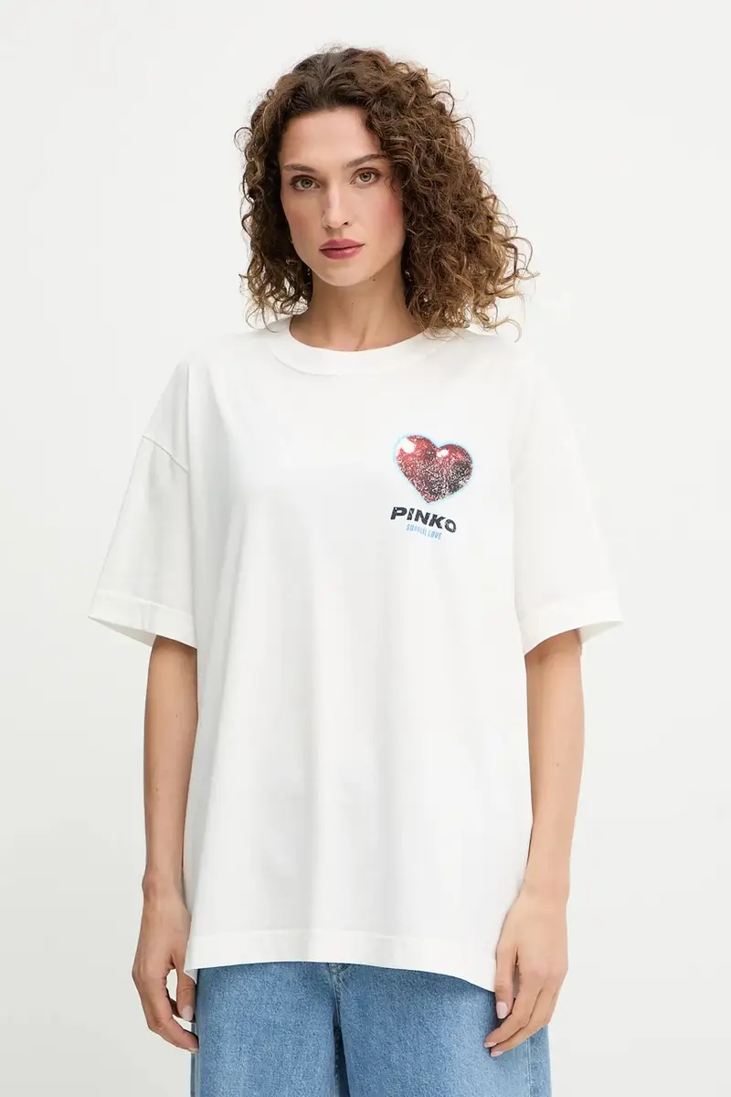 Pinko T-shirt Donna Bianco 3889558 miniatura 3