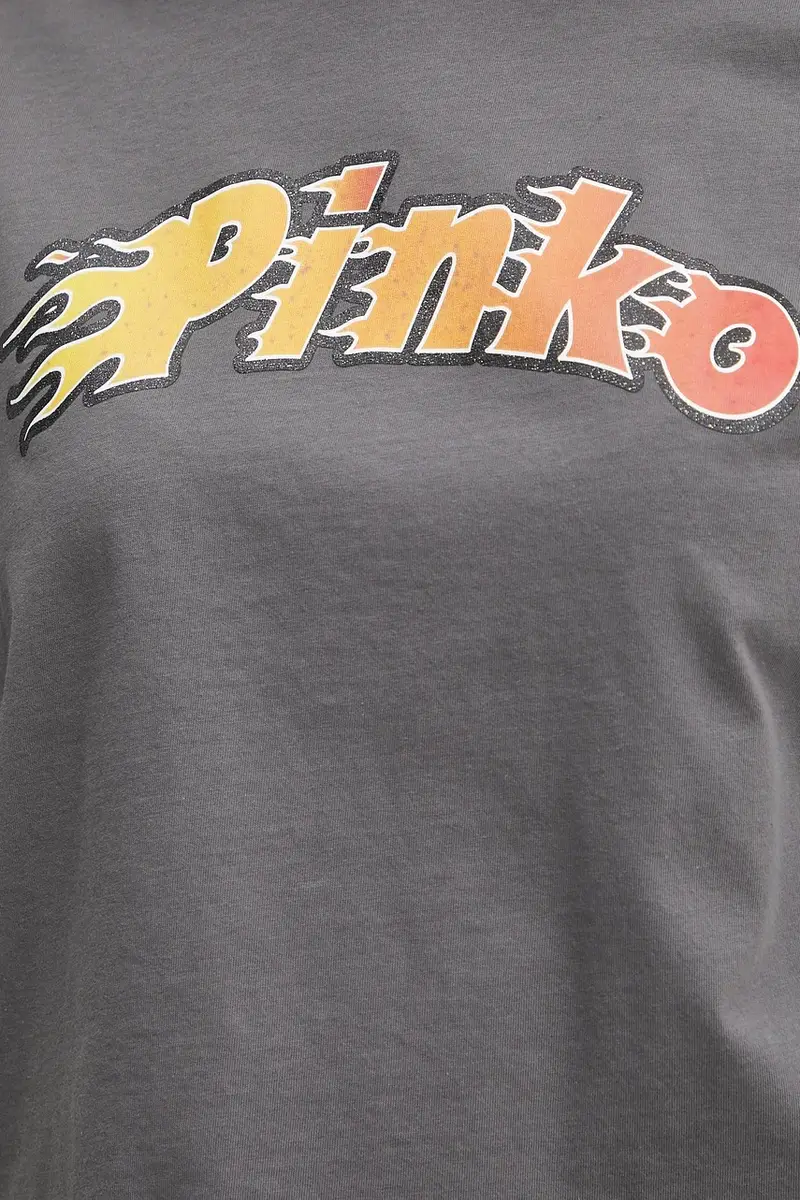 Pinko T-shirt Donna Grigio 3889733 miniatura 5