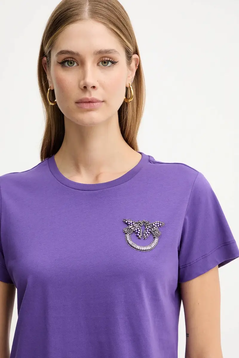 Pinko T-shirt Donna Viola 3890614 miniatura 4