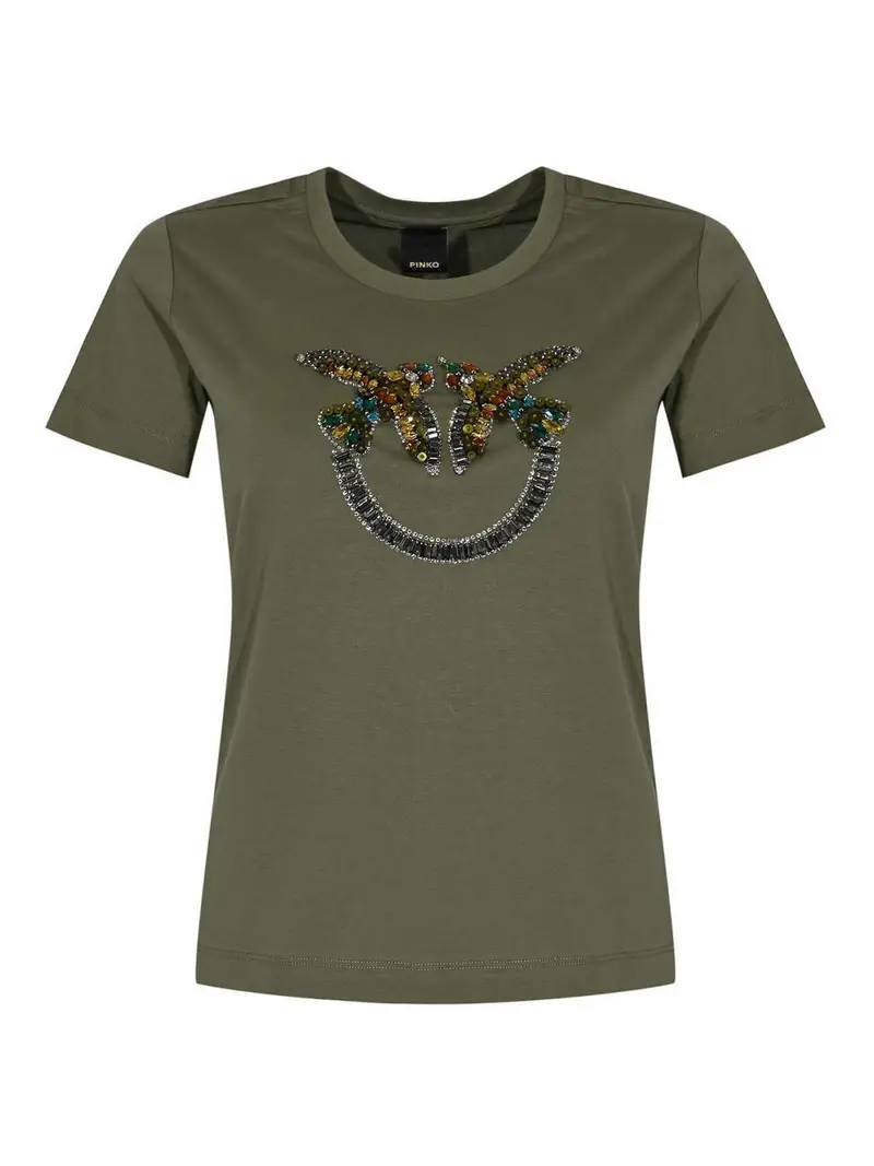 T-Shirt Quentin Con Logo Gioiello Verde