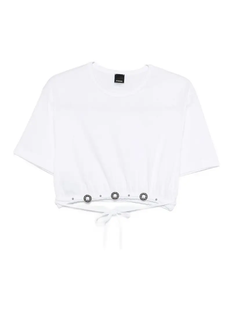 Top Bianco Con Borchie E Lacci