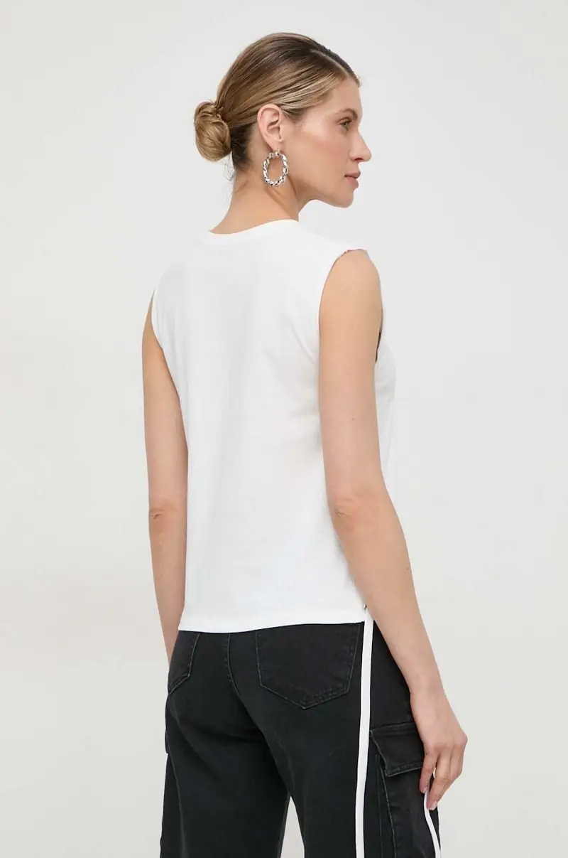 top in cotone colore beige miniatura 3