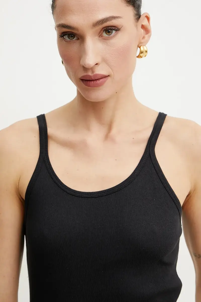 top in cotone colore nero 105001 A2IA miniatura 4