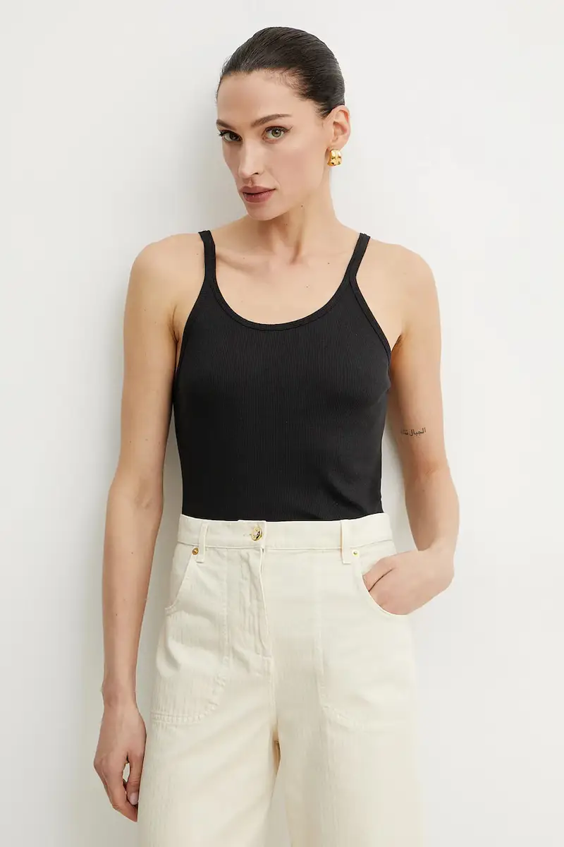 top in cotone colore nero 105001 A2IA