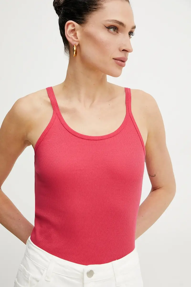 top in cotone colore rosa 105001 A2IA miniatura 4