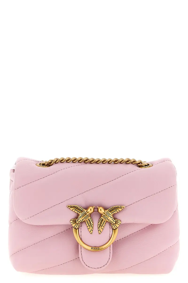 Pinko Borsa Baby Love Puff Rosa in nappa