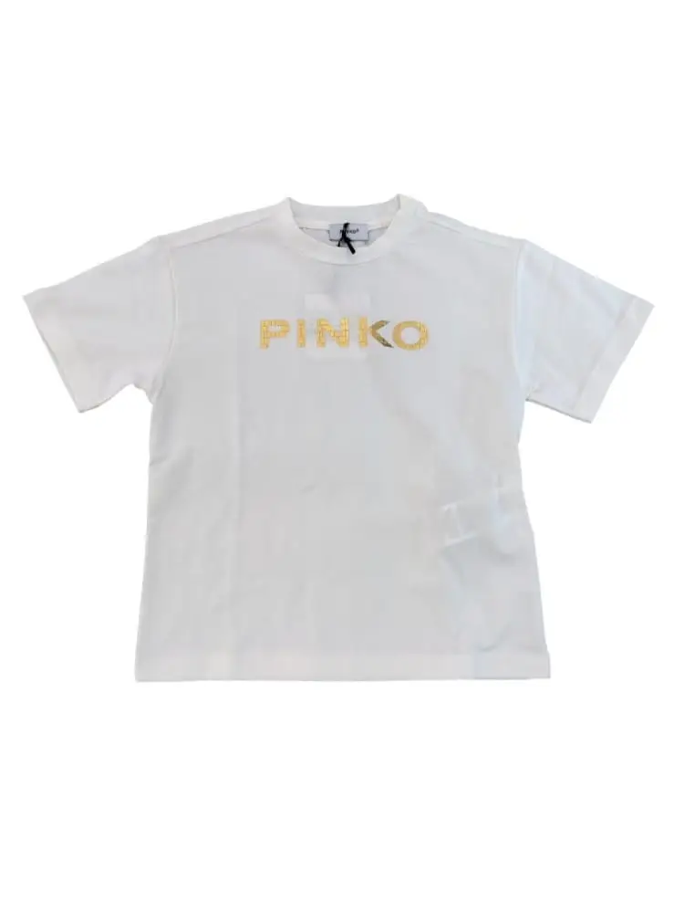 tshirt bianca bambina con logo