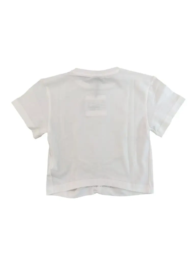 tshirt bianca bambina mini logo crop miniatura 2
