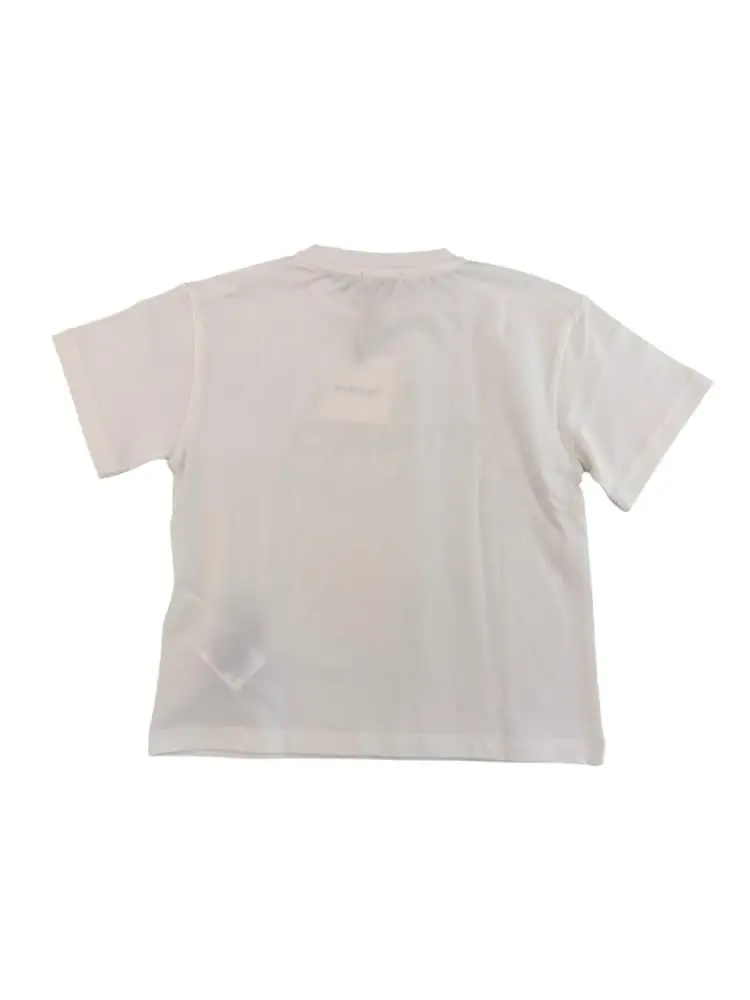 tshirt bianca cuore verde bambina con logo miniatura 2