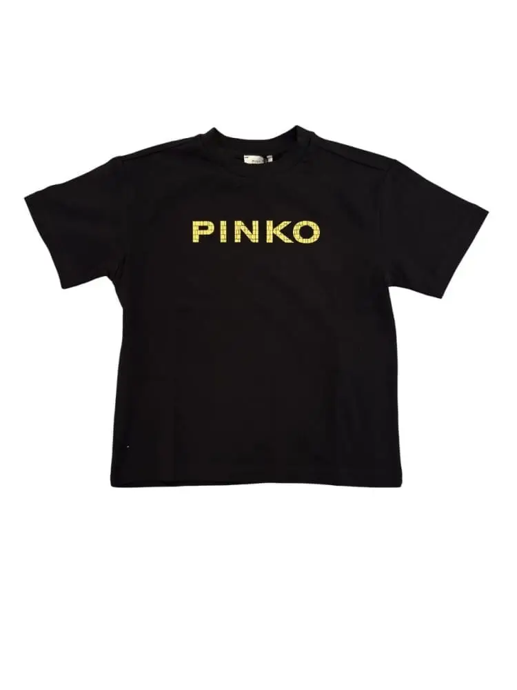 tshirt nera bambina con logo