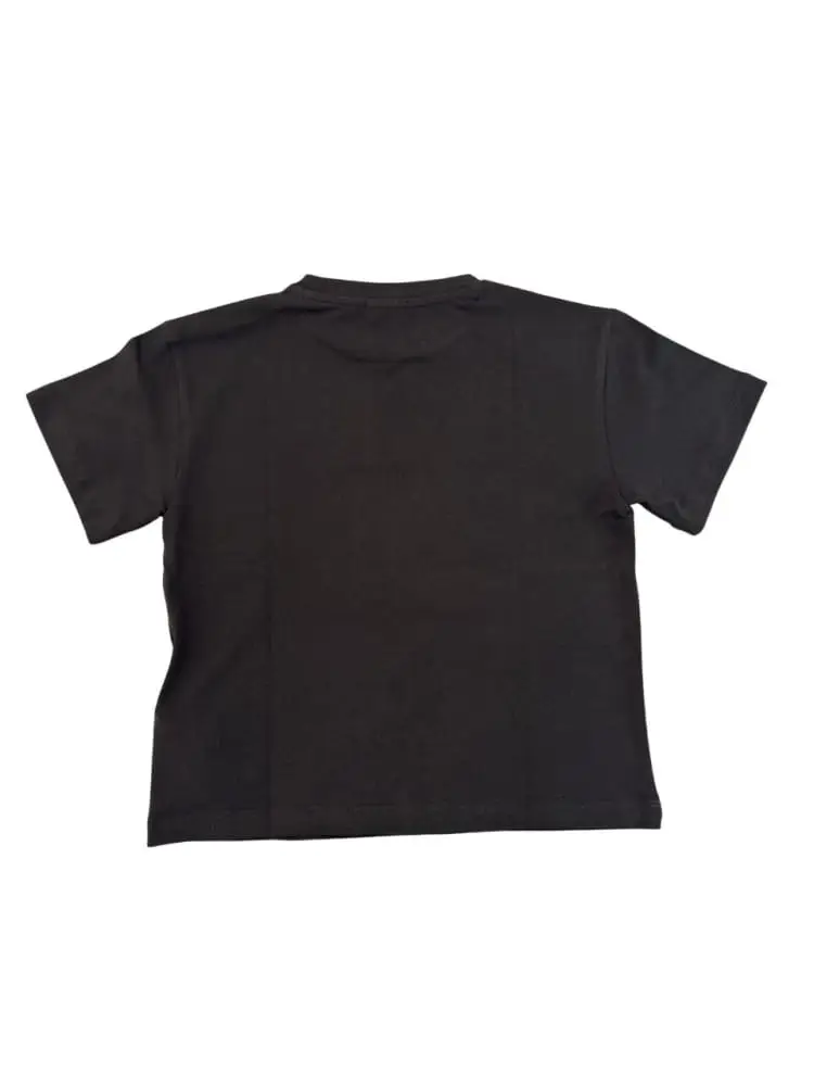 tshirt nera bambina logo oro miniatura 2