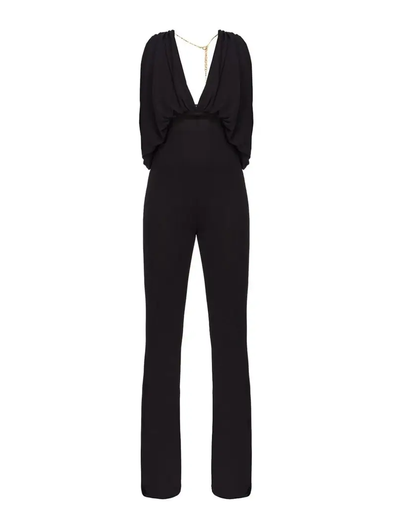 Tuta drappeggiata lagretin con taglio slim Nero