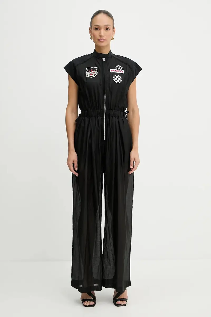 tuta in misto seta colore nero 105239 A2M7