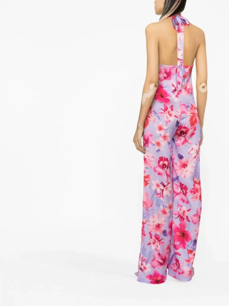 Tuta intera fantasia floreale lilla/fucsia miniatura 3