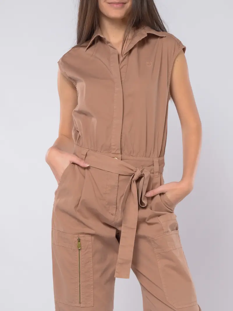 tuta Pantalone da donna Pinko cargo con cintura MARRON