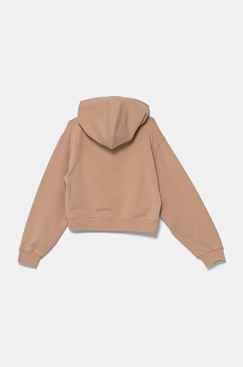 felpa per bambini colore arancione con cappuccio con applicazione F4PIJGHS057 miniatura 2