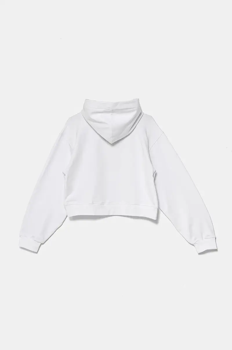 felpa per bambini colore bianco con cappuccio con applicazione F4PIJGHS057 miniatura 2