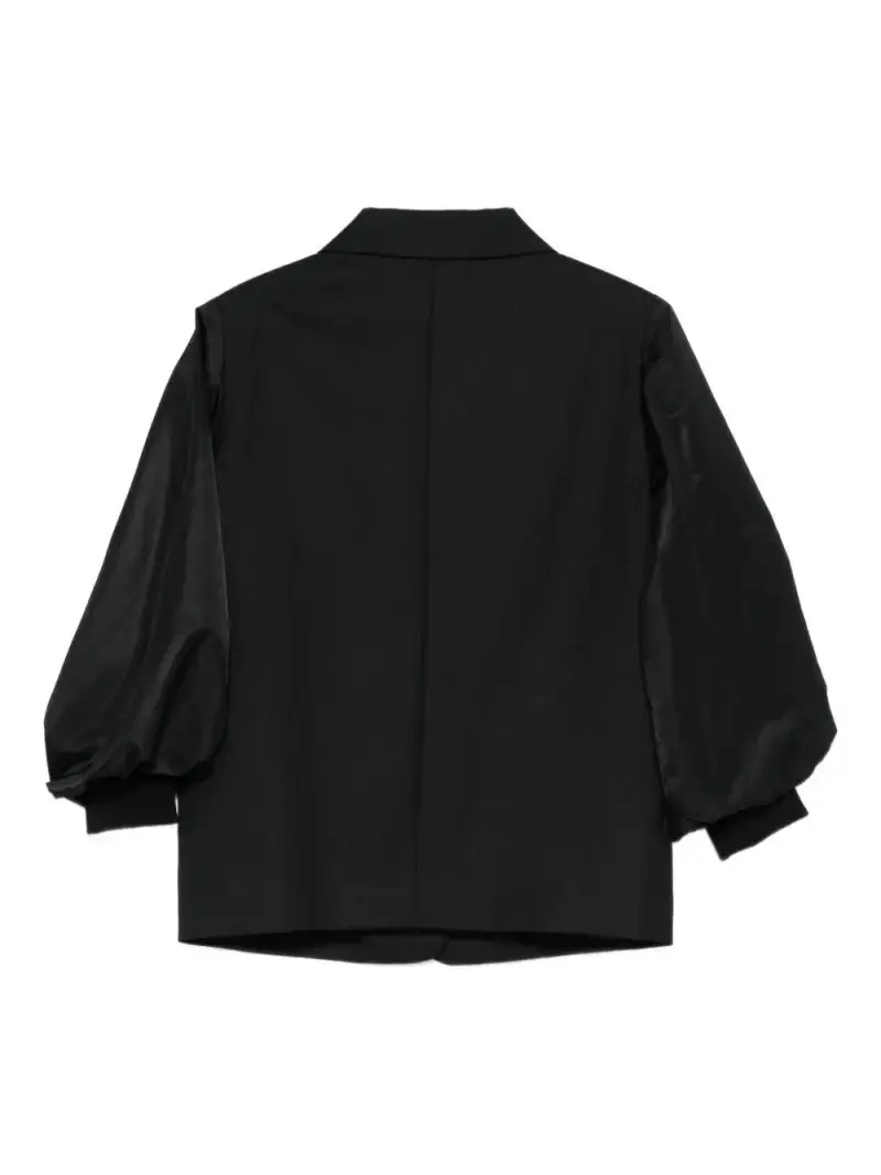 Giacca nera con maniche a palloncino Nero miniatura 2