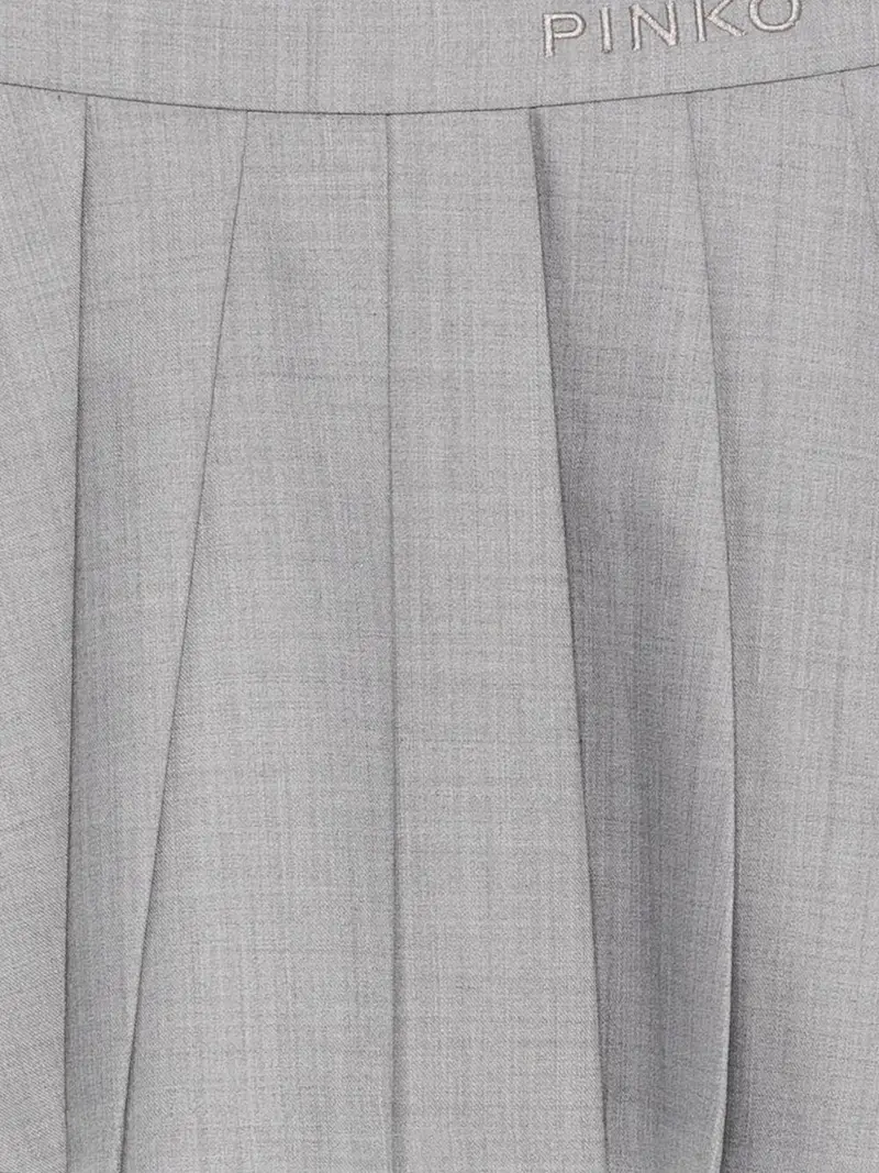 Gonna grigia plissettata con ricamo Grigio miniatura 2