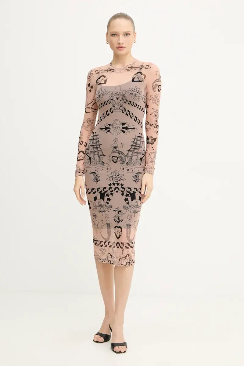 vestito colore beige 105797 A2VM miniatura 2