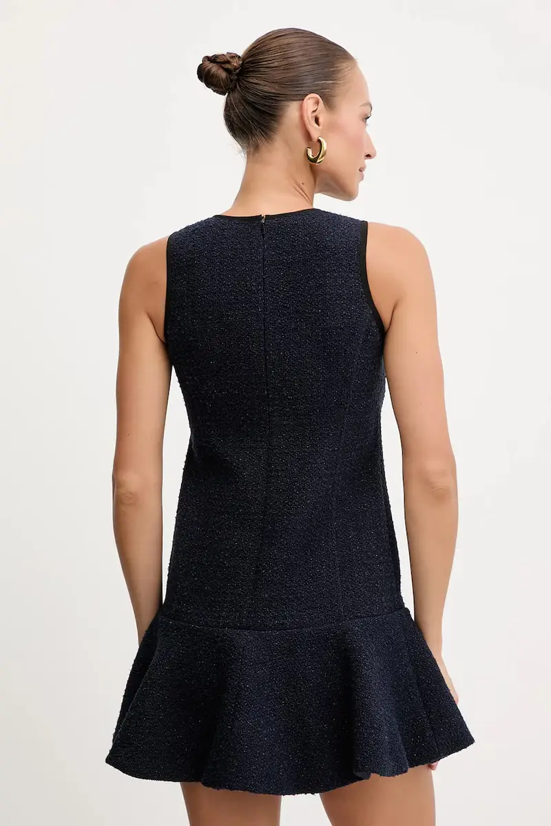 vestito con aggiunta di lana colore blu navy 105795 A2VL miniatura 3