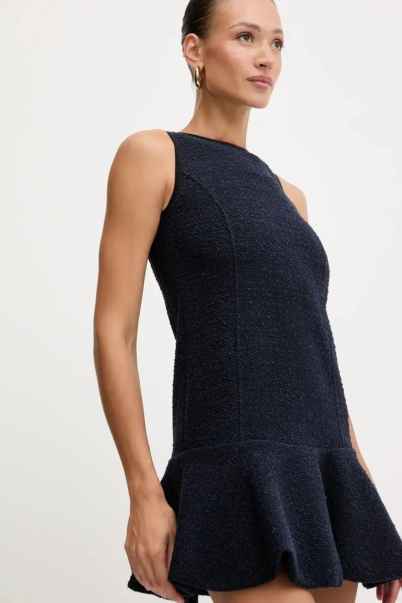 vestito con aggiunta di lana colore blu navy 105795 A2VL miniatura 4