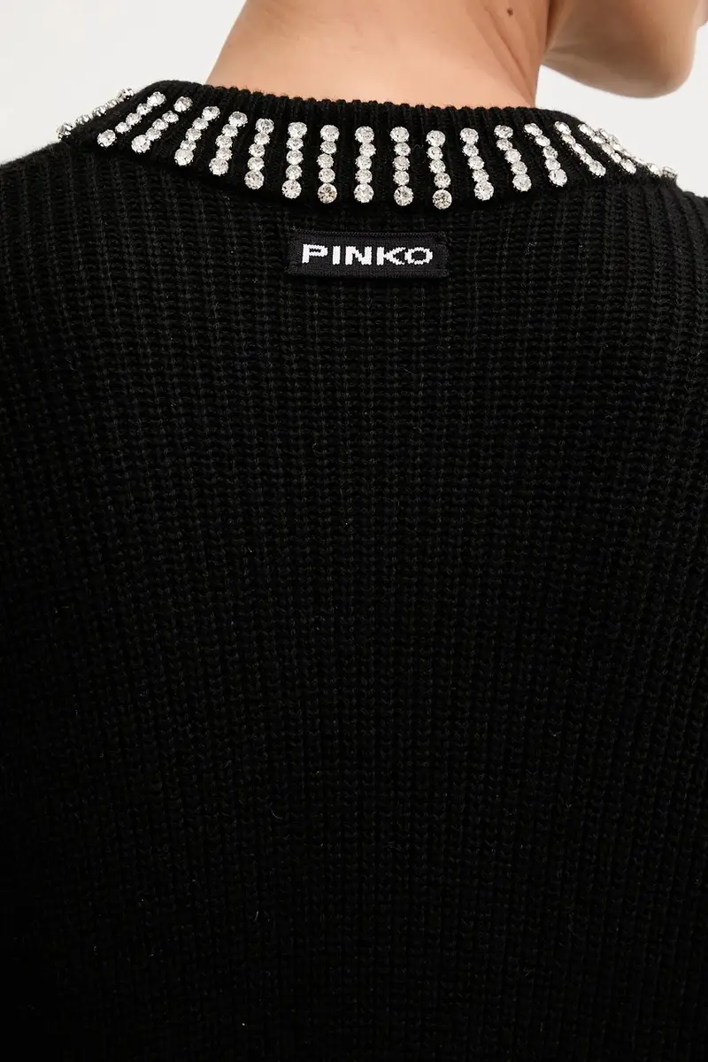 vestito con aggiunta di lana colore nero 105746 A2S4 miniatura 4