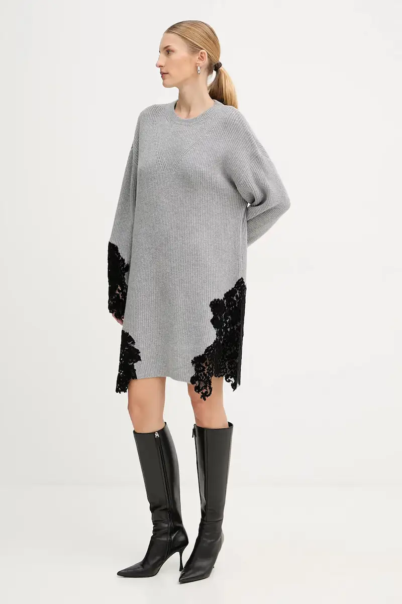 vestito con lana colore grigio 105504 A2R1 miniatura 2