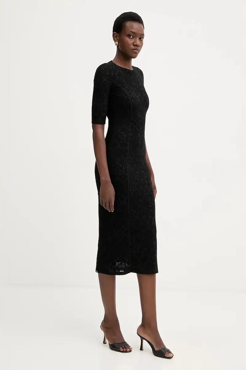 vestito con lana colore nero 105653 A2TW miniatura 2