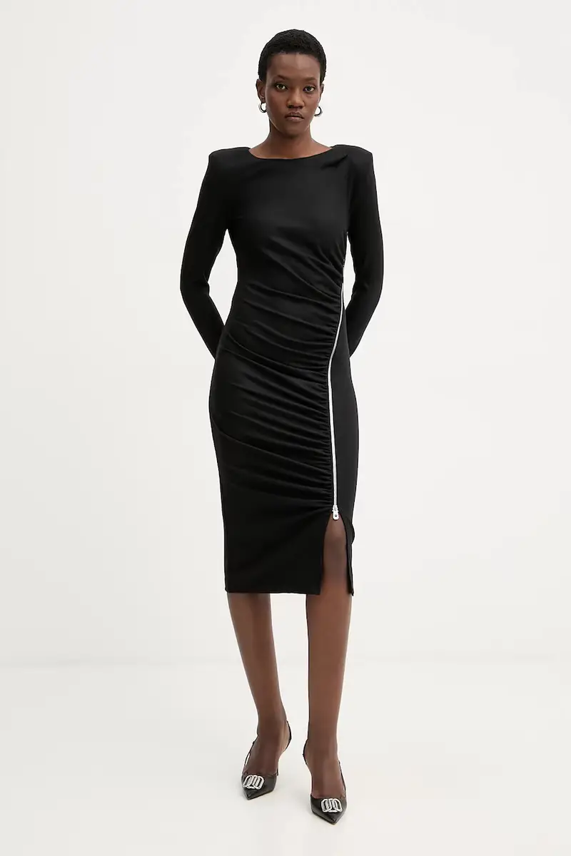 vestito con lana colore nero 106126 A2ZU miniatura 2