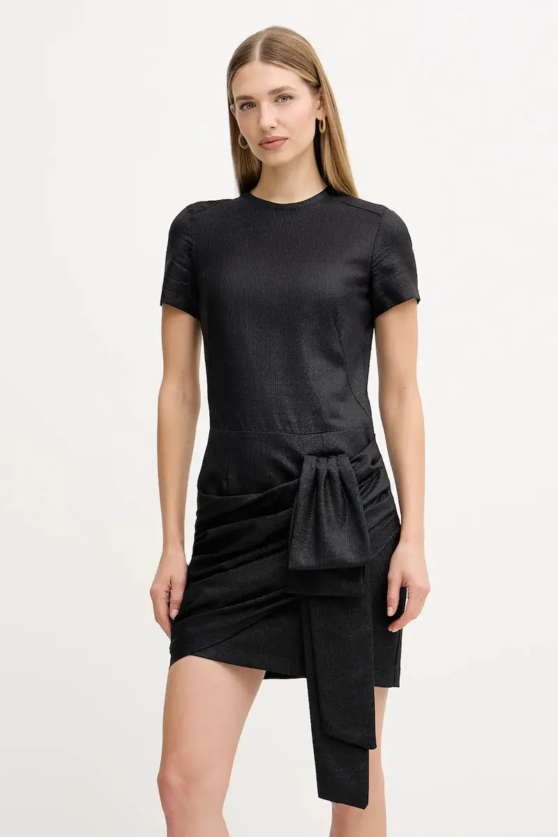 vestito con lana colore nero 106143 A305 miniatura 2