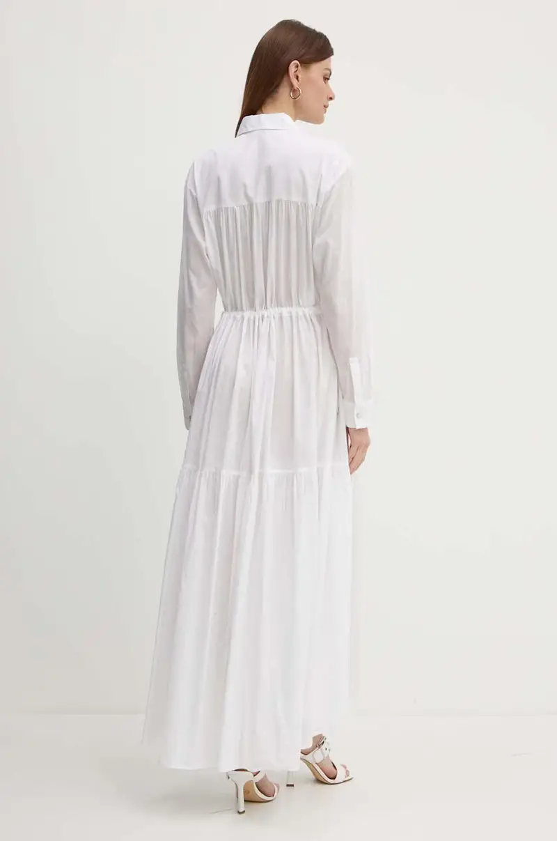 vestito in cotone colore bianco 103728 A1XP miniatura 3