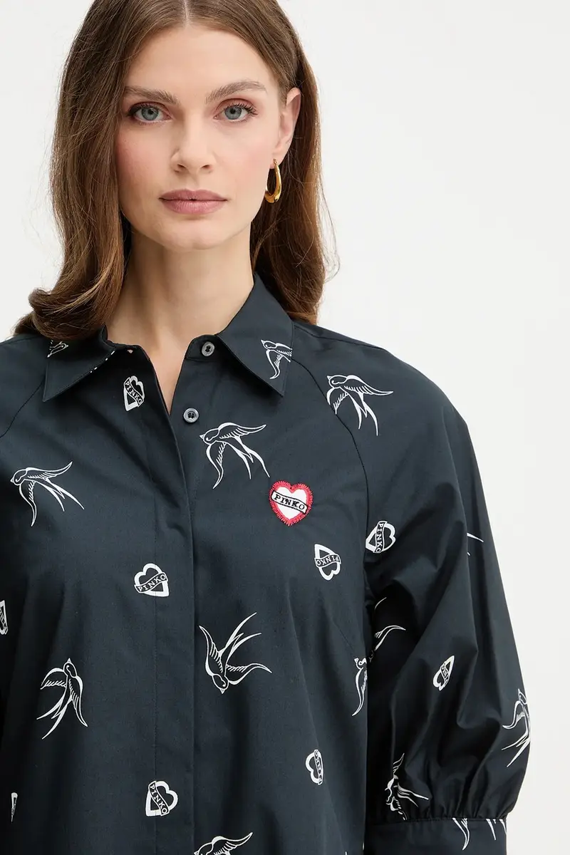 vestito in cotone colore nero 105476 A2QA miniatura 4