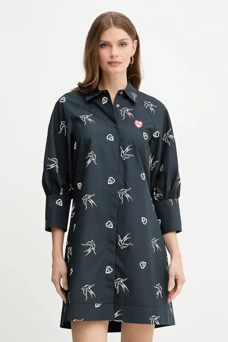 vestito in cotone colore nero 105476 A2QA