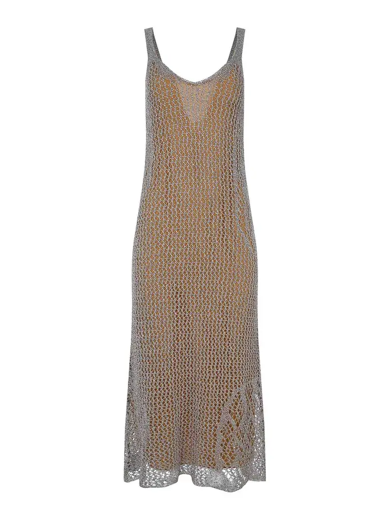 Vestito in miscela di cotone Grigio