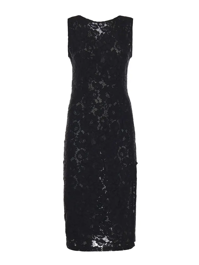Vestito in pizzo floreale Nero