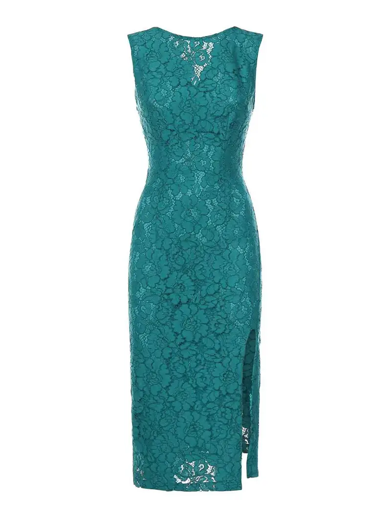 Vestito in pizzo floreale Verde