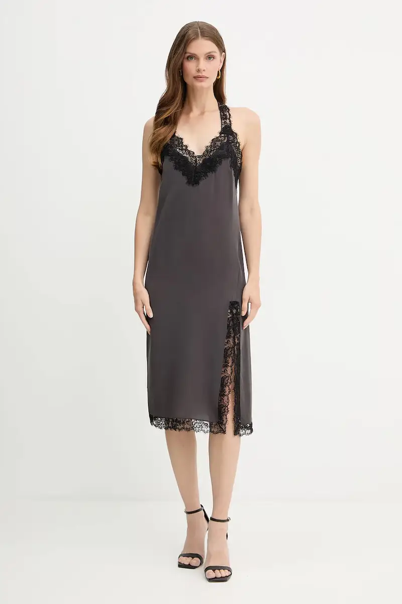 vestito in seta colore marrone 105594 A2SS