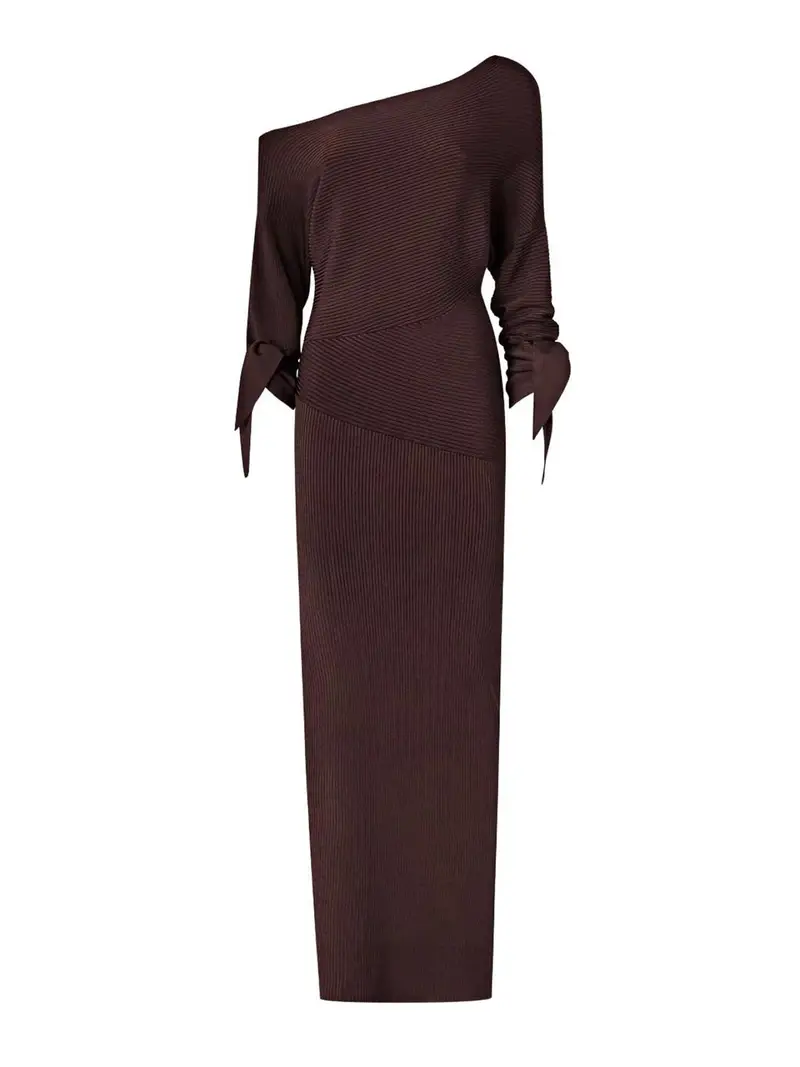 Vestito lungo Brina monospalla marrone