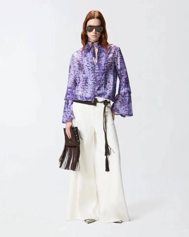 WINONA WIDE LEG BULL SLEGATO SS26 BIANCO