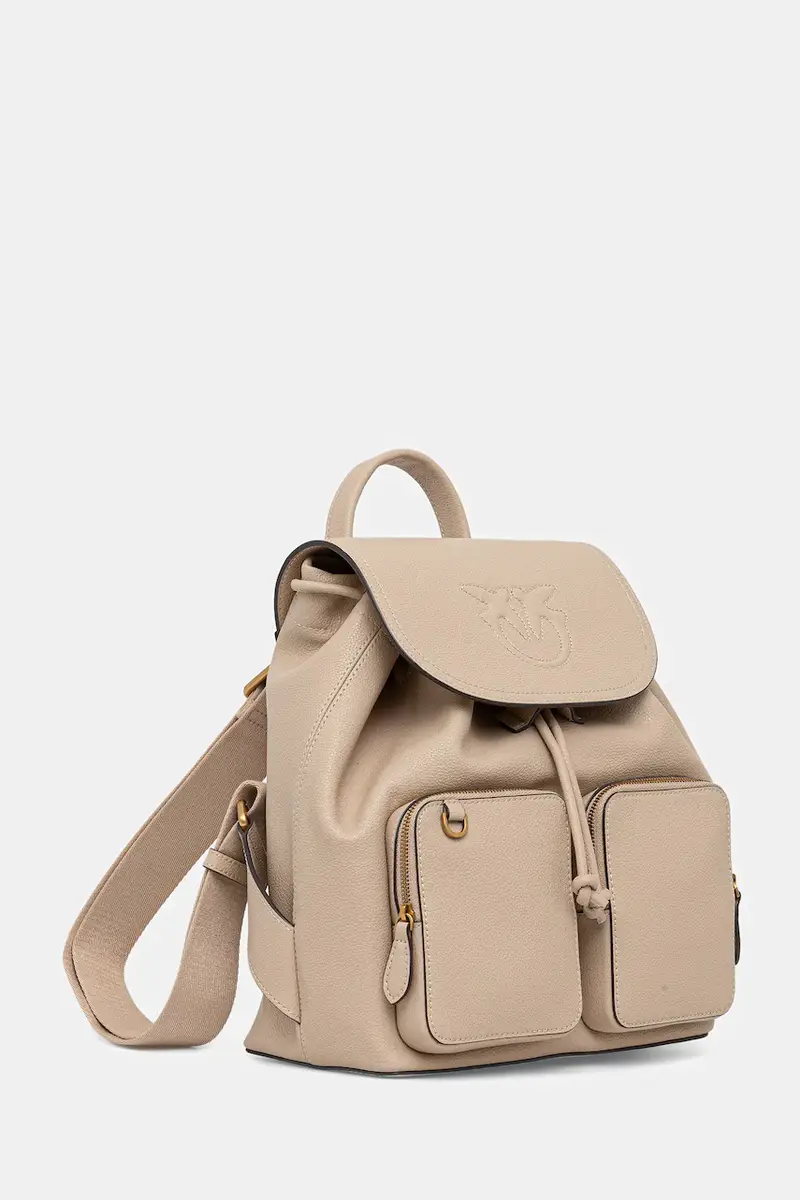 zaino in pelle donna colore beige con applicazione 104351 A29Q miniatura 2