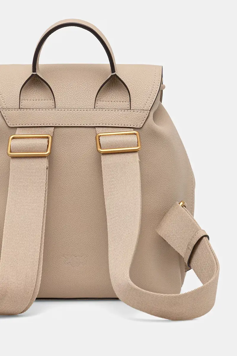 zaino in pelle donna colore beige con applicazione 104351 A29Q miniatura 3